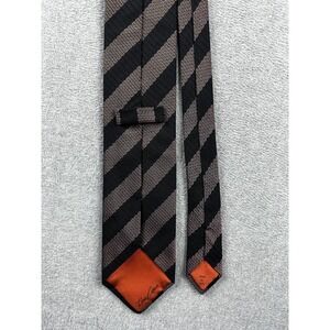 Tino Cosma Tie Mens Black Purple Orange Diagonal Striped Made in Italy Woven